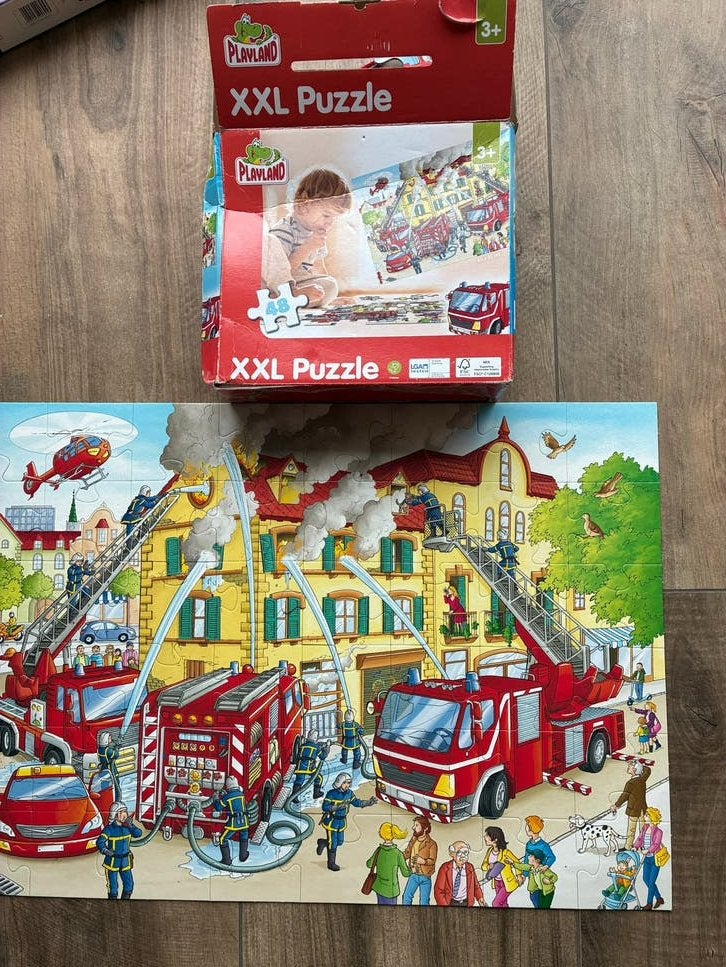 Playland XXL Puzzel Brandweer, Ophalen of Verzenden, 10 tot 50 stukjes, Gebruikt, 2 tot 4 jaar