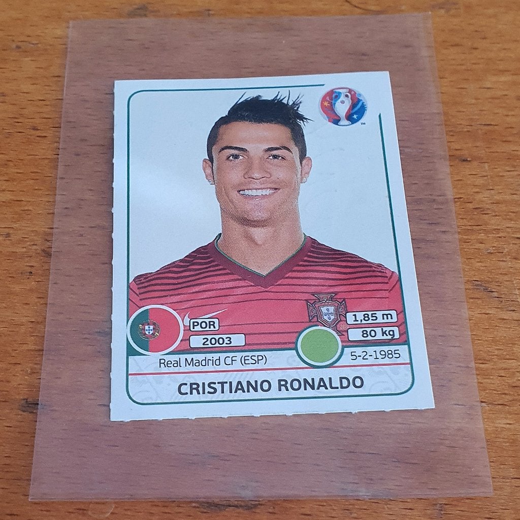Panini UEFA Euro 2016 FRANCE Stickers Cristiano Ronaldo 596, Ophalen of Verzenden, Gebruikt, Buitenlandse clubs, Poster, Plaatje of Sticker