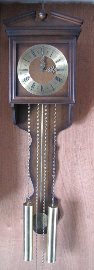 Wandklok met Pendule en Gewichten, Antiek en Kunst, Antiek | Klokken, Ophalen of Verzenden