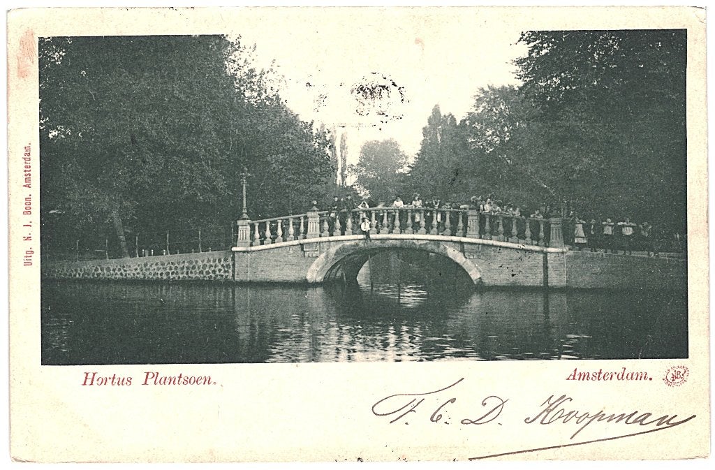700330 Amsterdam Hortus Plantsoen 1901 Gelopen met postzegel, Ophalen of Verzenden, Voor 1920, Gelopen, Noord-Holland