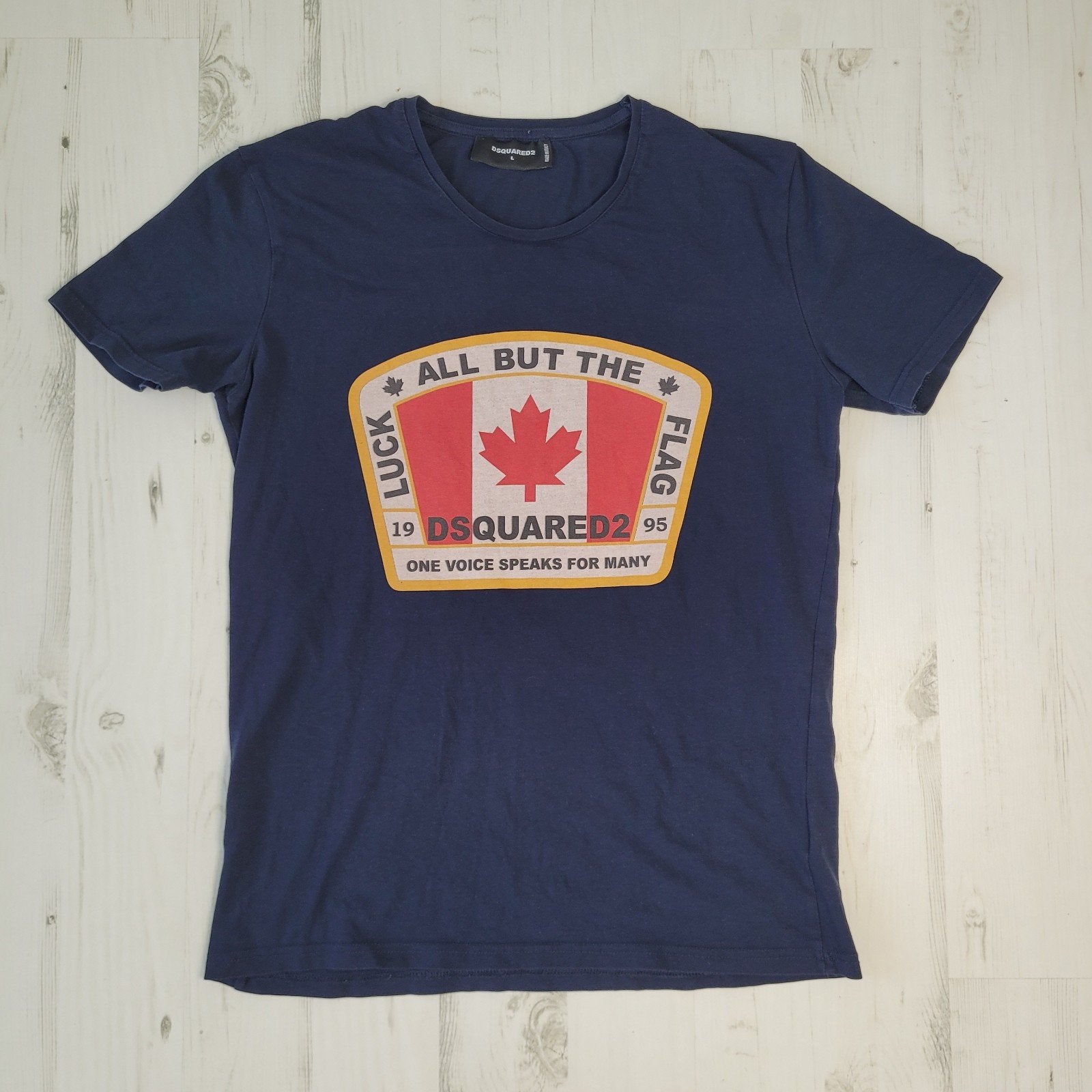 Dsquared2 T-shirt Canadese vlag L donkerblauw, Maat 52/54 (L), Dsquared2, Blauw, Ophalen of Verzenden