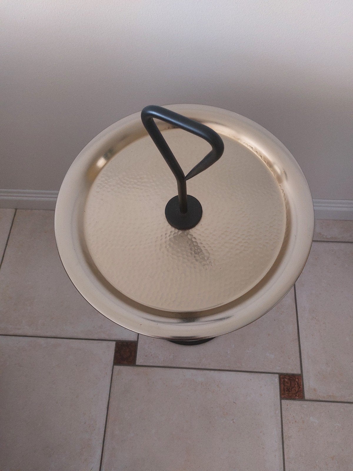 Zara Home draagbare bijzettafel met handvat, 45 tot 60 cm, Minder dan 55 cm, Metaal of Aluminium, Rond