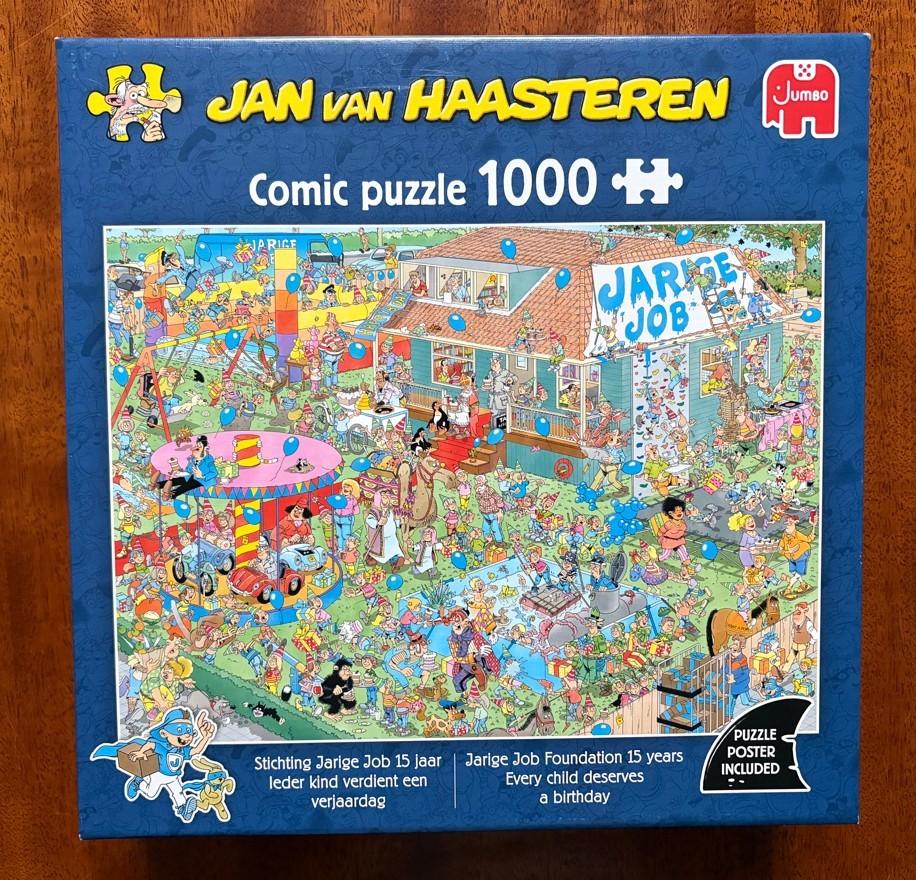 Jan van Haasteren - Stichting Jarige Job 15 jaar - 1000 st., Ophalen of Verzenden, 500 t/m 1500 stukjes, Zo goed als nieuw