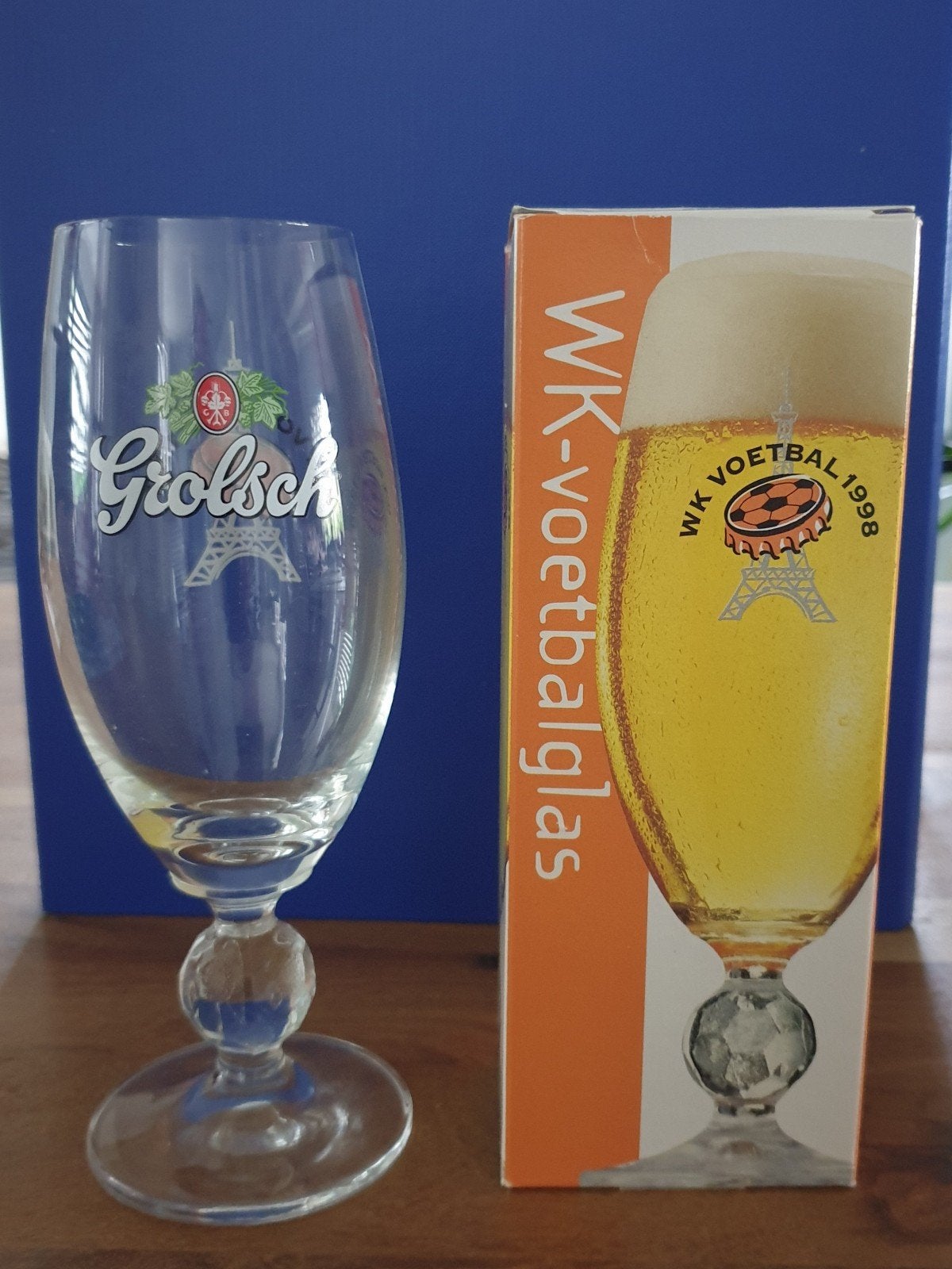 Bierglas Grolsch WK Voetbal 1998, Ophalen of Verzenden, Zo goed als nieuw, Glas of Glazen, Overige merken
