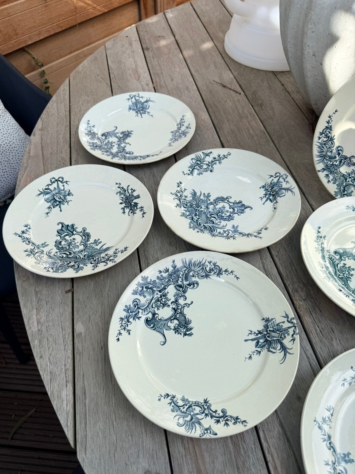 Bfk Regent 11 dl borden/schalen set petrol/blauw 1900, Ophalen