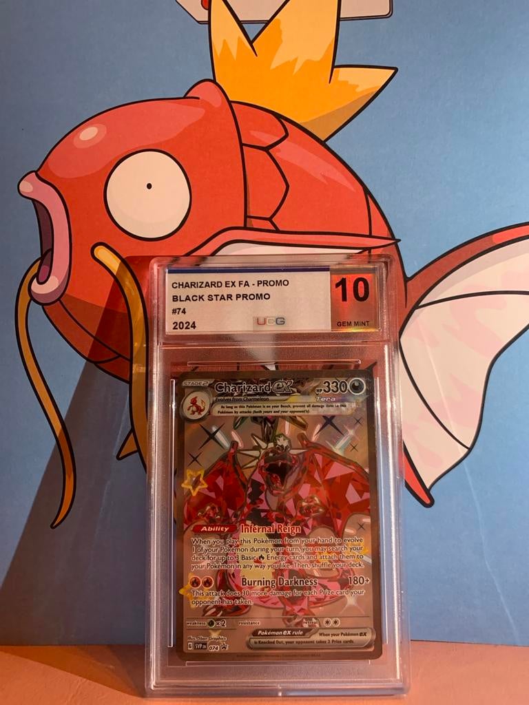 Charizard EX FA - Promo Black Star Promo #74 2024 UGC 10, Ophalen of Verzenden, Nieuw, Losse kaart