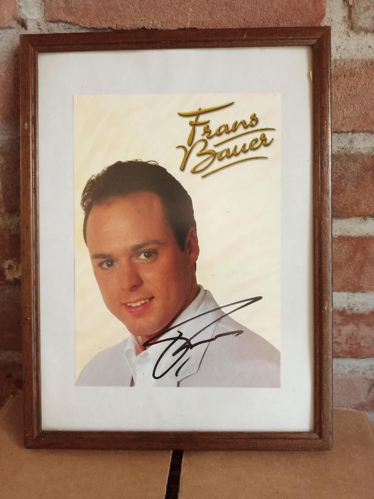 ingelijste frans bauer foto kaart met handtekening, Ophalen of Verzenden, Zo goed als nieuw, Foto of Kaart, Gesigneerd