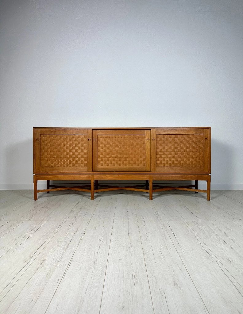 Ilse & Ove Rix teak dressoir Uldum Deens design jaren 60, Zo goed als nieuw, 25 tot 50 cm, Teakhout, Vintage