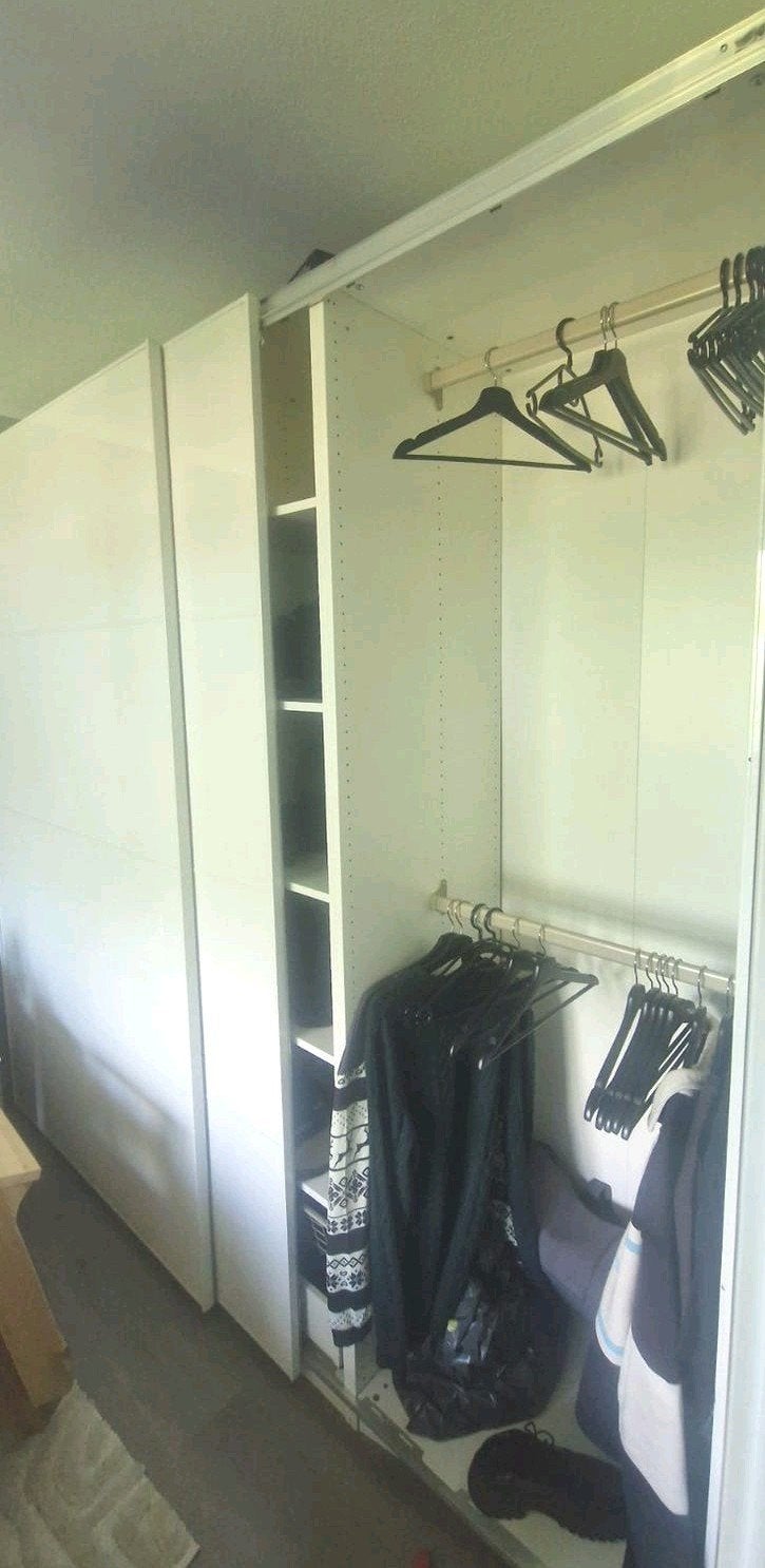 Mooie grote ikea paxkast met witte schuifdeuren, Ophalen, Gebruikt, 200 cm of meer, Met plank(en)