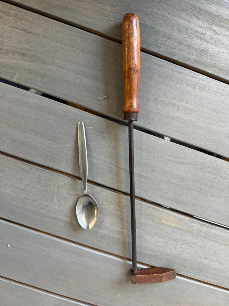 Vintage soldeerbout met houten handvat, Antiek en Kunst, Ophalen of Verzenden