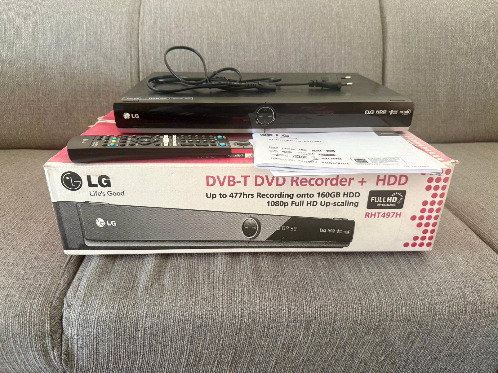 LG RHT497H DVD- & HDD-Recorder (160GB) – Compleet in doos!, Ophalen, Zo goed als nieuw, LG