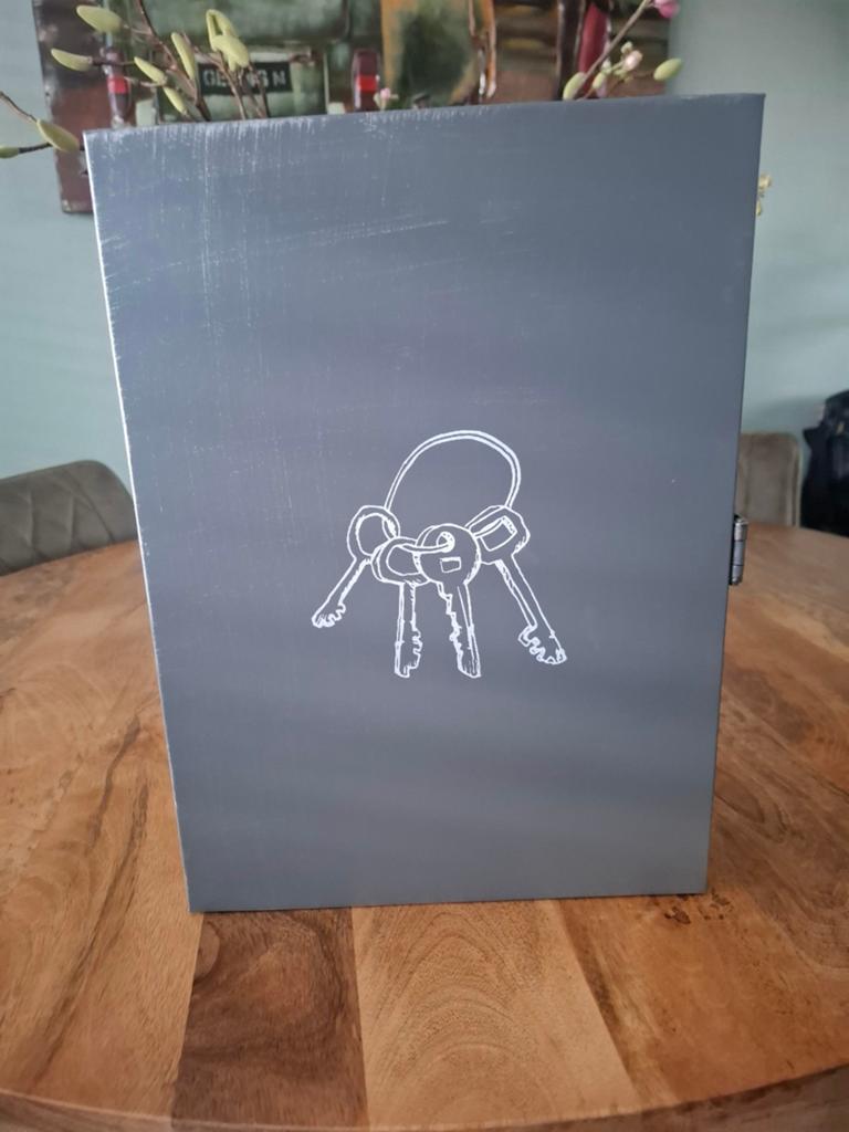 Metalen sleutelkastje 20x30 cm met sleuteldecoratie, Ophalen of Verzenden