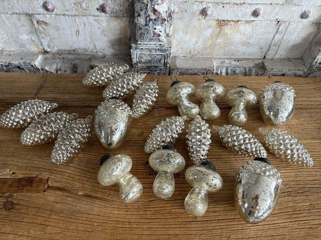 Vintage armeluis kerstballen - diverse soorten 19 st., Ophalen of Verzenden