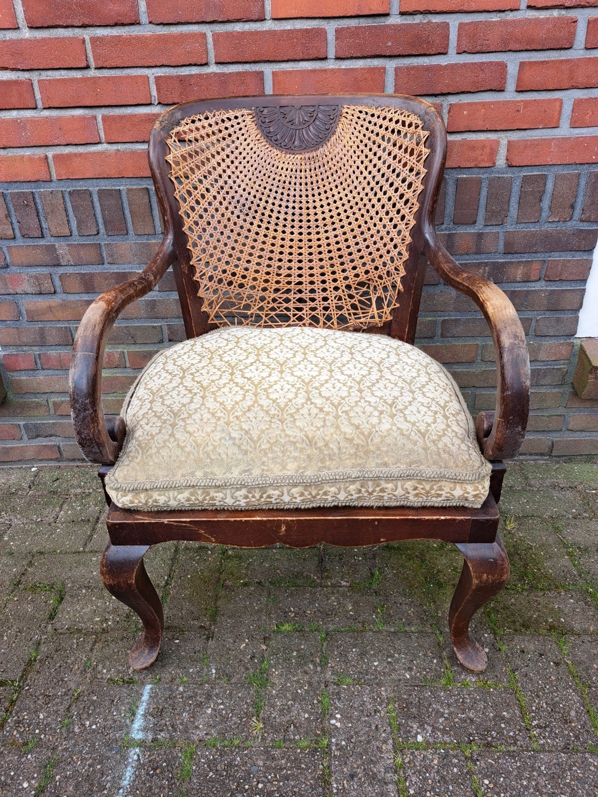 Ouderwetse fauteuil, opknapper, Ophalen, Gebruikt, Minder dan 75 cm, 50 tot 75 cm