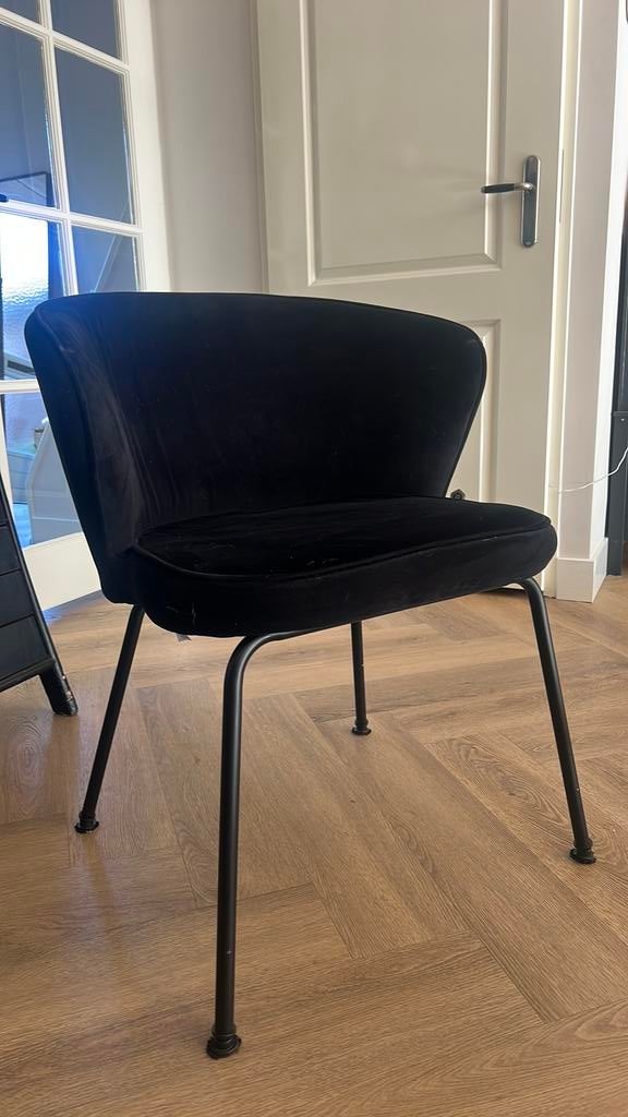 5 eetkamer stoelen, Huis en Inrichting, Ophalen of Verzenden, Gebruikt, Zwart, Stof