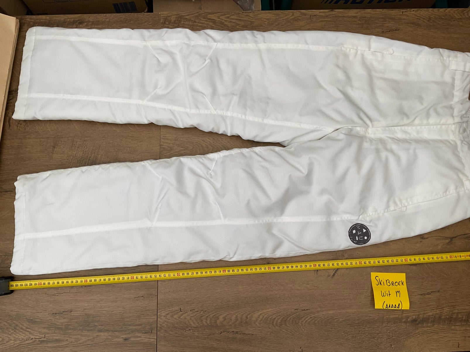 Zgan, niet kapot, witte Maui skibroek maat Medium, Kleding | Dames, Wintersportkleding, Ophalen, Zo goed als nieuw, Maat 38/40 (M)
