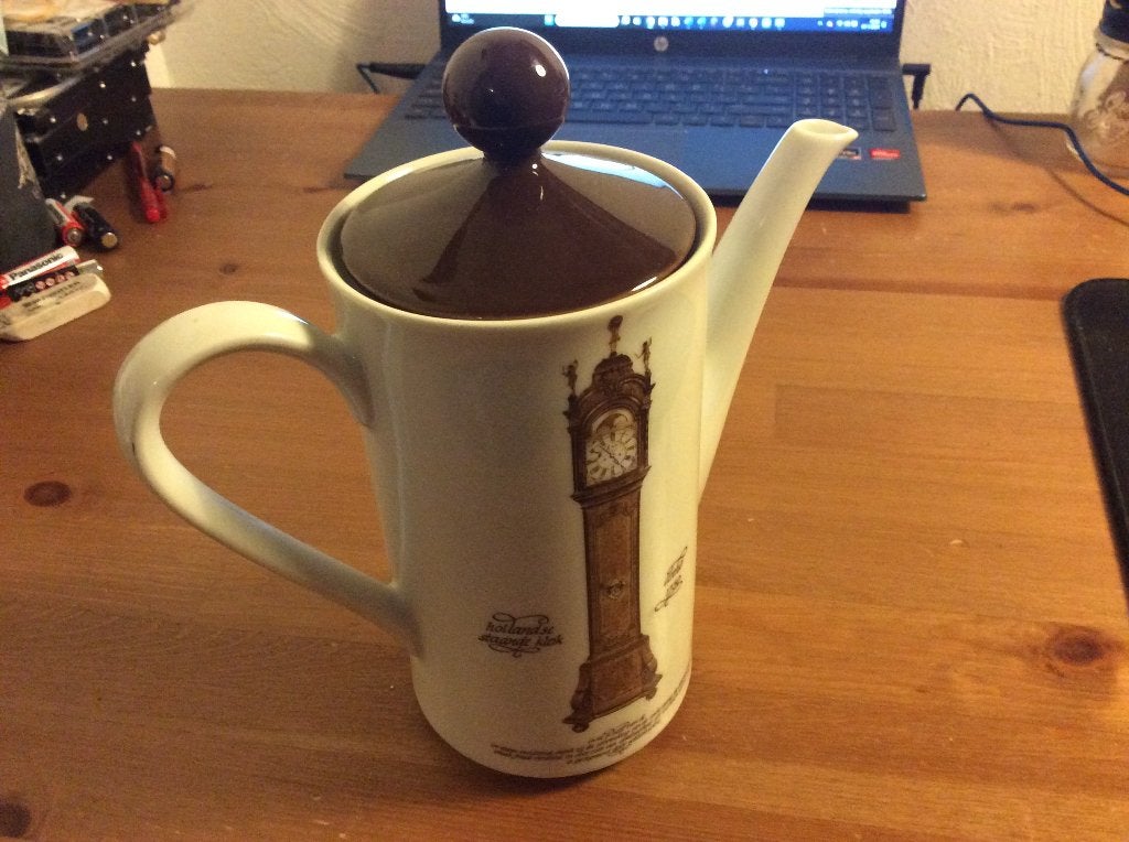 Vintage theepot Mitterteich Porzellan Hollandse staande klok, Kan, Gebruikt, Ophalen of Verzenden, Overige stijlen