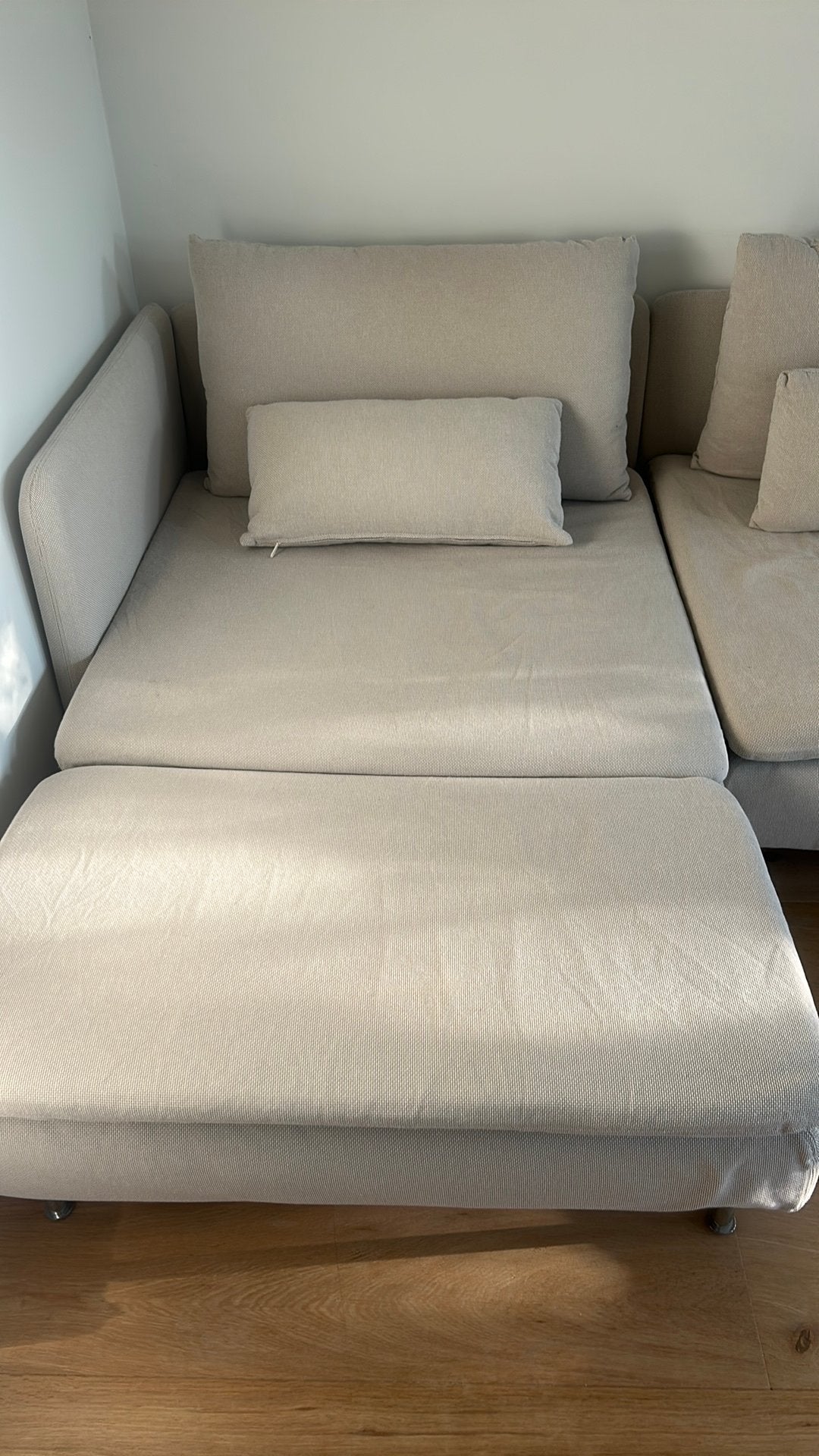 SÖDERHAMN longue chair - fridtuna beige, Ophalen, Eenpersoons, Nieuw, 75 tot 100 cm