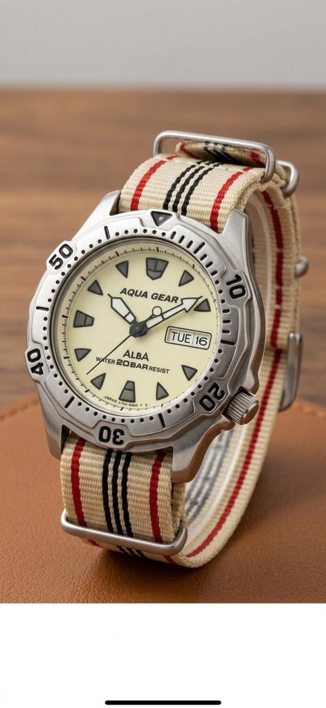 Vintage Seiko Alba Aqua Gear horloge Lichtgevend, Ophalen of Verzenden