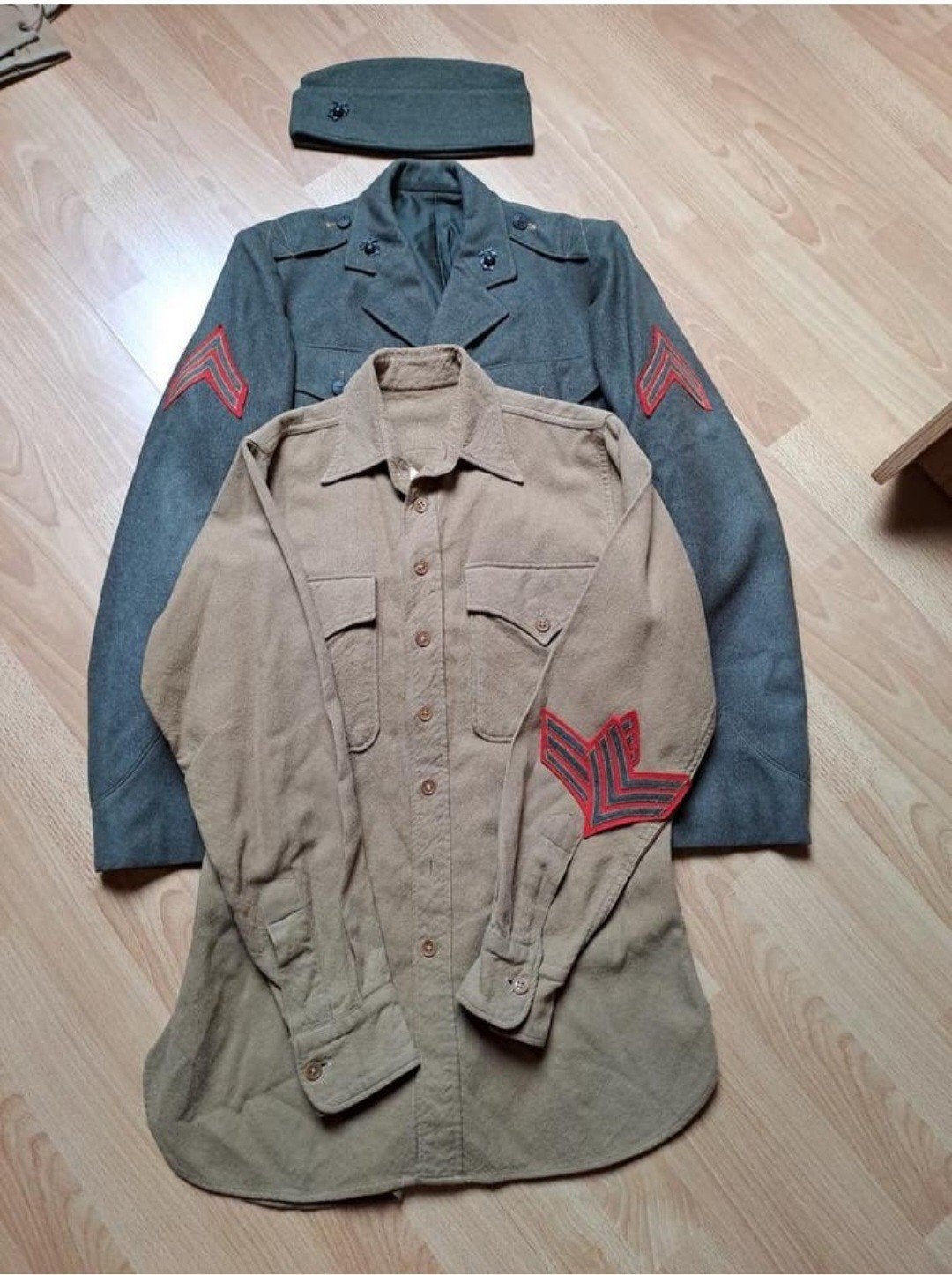 Us ww2 usmc service dress set., Ophalen, Landmacht, Amerika, Embleem of Badge