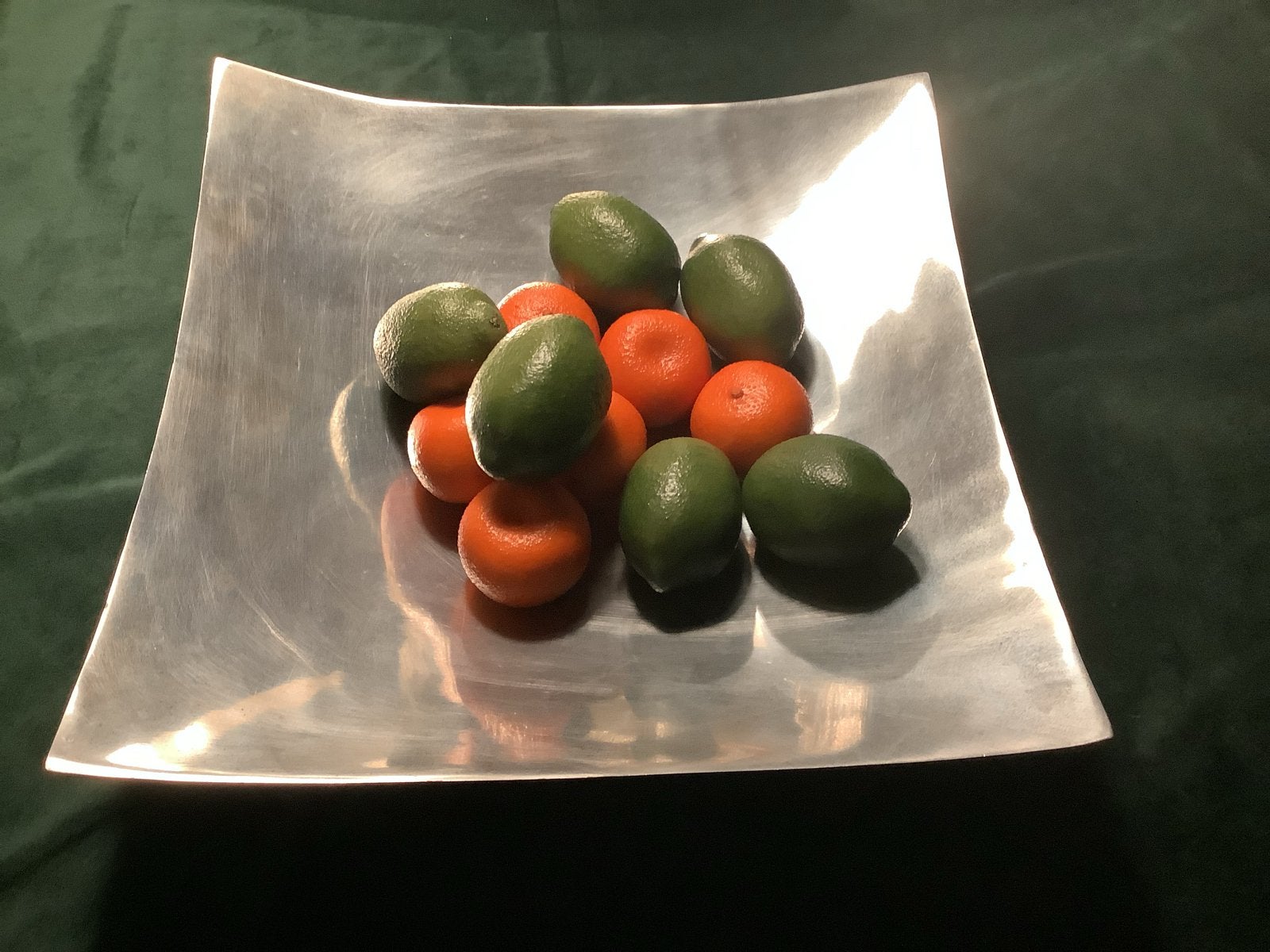 Mooie aluminium schaal van Bob design, inclusief fruit, Ophalen, Gebruikt, Schaal, Vierkant