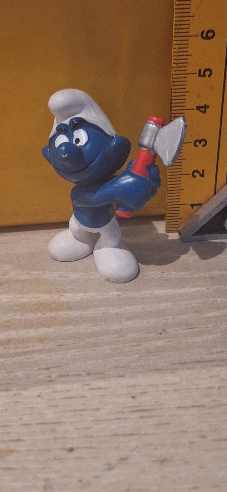 Smurf poppetje met bijl uit 1978 (111026, Verschillende Smurfen, ., Schleich, Ophalen of Verzenden