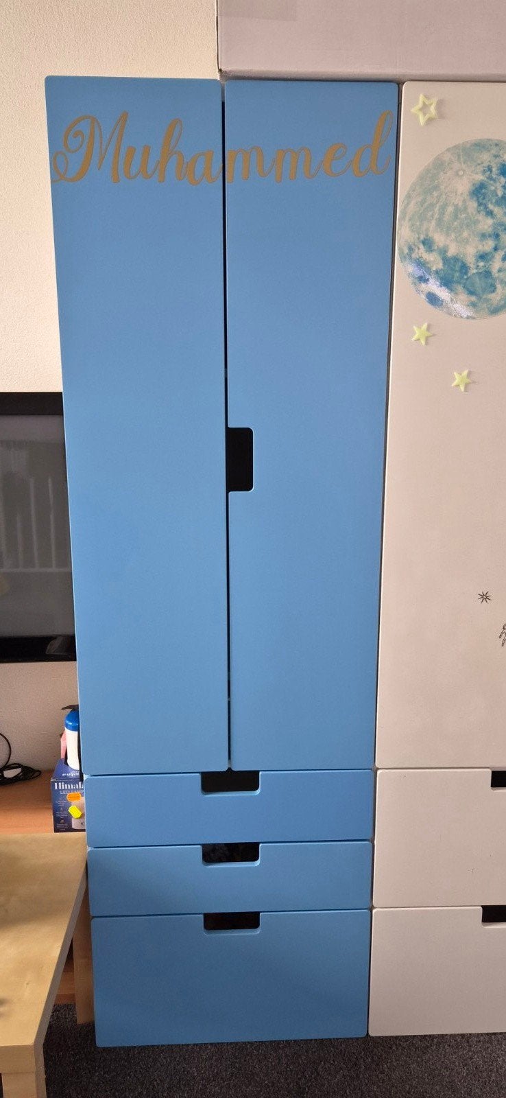 IKEA Stuva kast met lades en deuren - blauw/wit, Ophalen, Overige materialen, Gebruikt, Met deur(en)