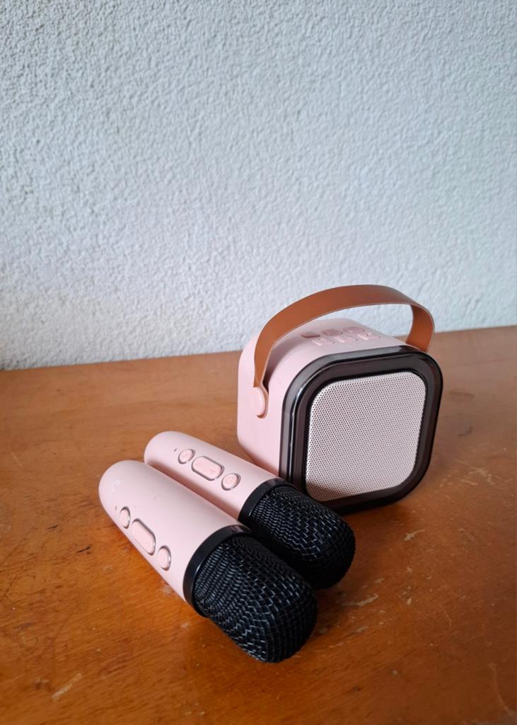 Roze Karaoke Set met 2 Microfoons en Draagbare Speaker, Ophalen of Verzenden, Nieuw, Complete set