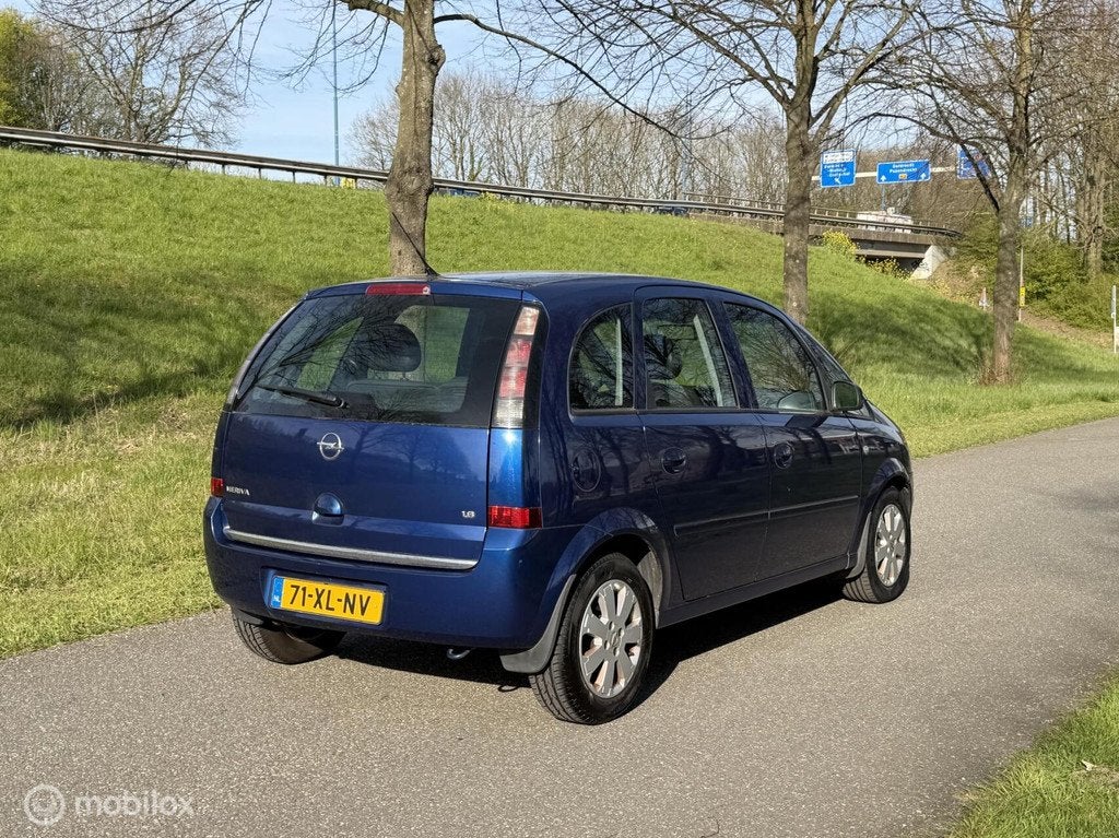 Opel Meriva 1.6-16V Temptation*AUTOMAAT*AIRCO*NEW APK 7/27, Auto's, Opel, Gebruikt, Zwart, 4 cilinders, Blauw