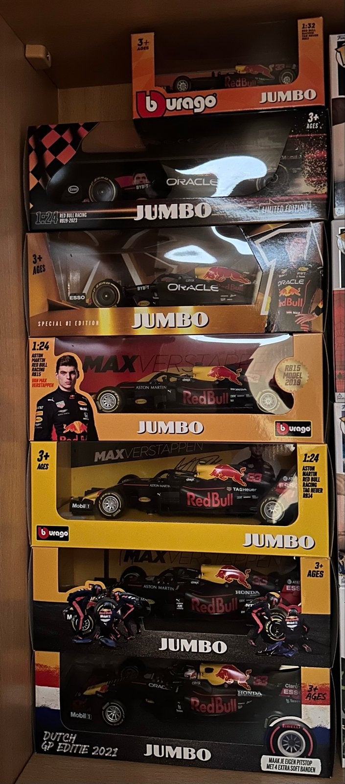 Jumbo Max Verstappen raceauto verzameling, Hobby en Vrije tijd, Modelauto's | 1:43, Ophalen, Nieuw, Auto, Overige merken