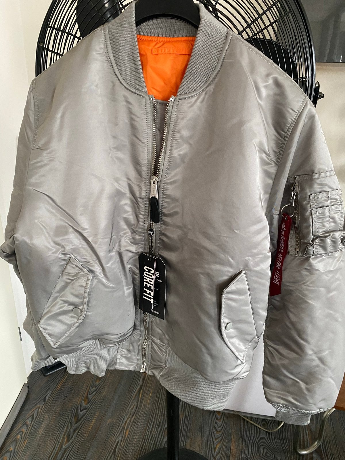 Alpha Industries MA-1 (Heritage) Bomberjack - Zilver/Oranje, Ophalen of Verzenden, Nieuw, Maat 48/50 (M), Zilver