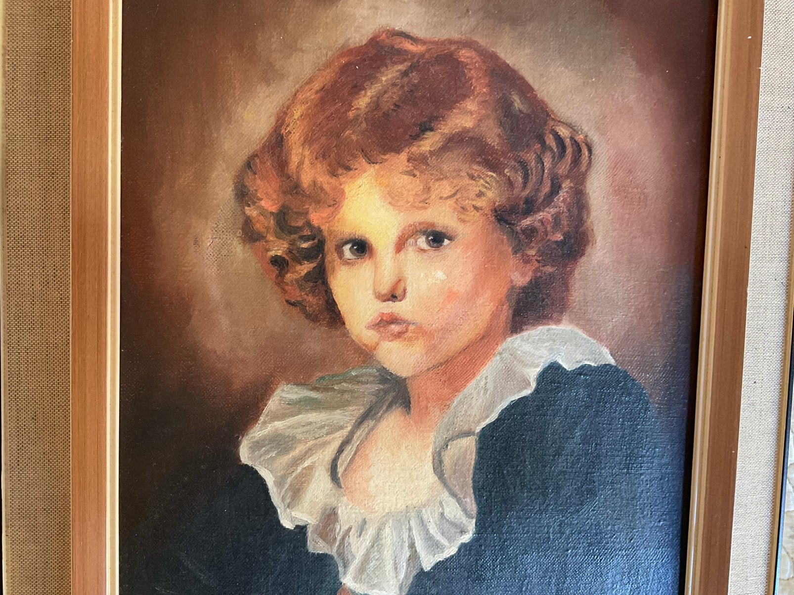Schilderij le Petit garcon  au gilet rouge, Antiek en Kunst, Ophalen of Verzenden