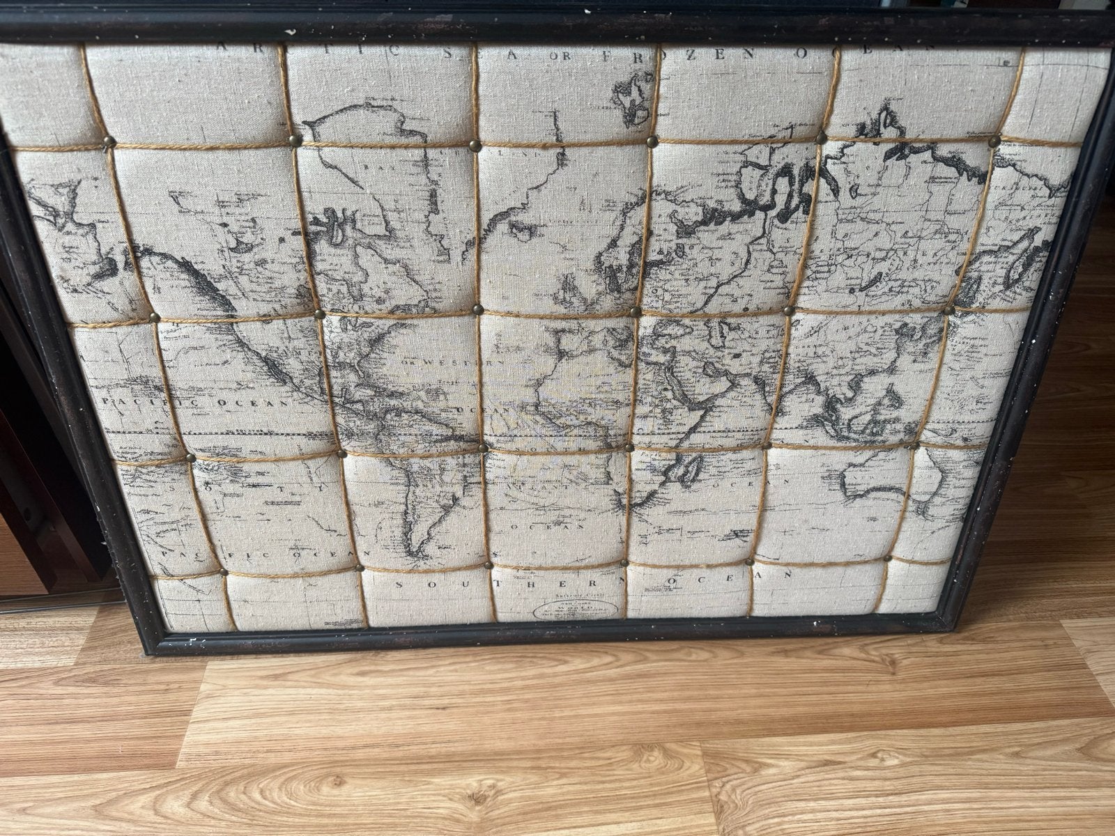 Wanddecoratie wereldkaart - Intratuin, Textiel, Klassiek, Zo goed als nieuw, Wandbord of Wandpaneel