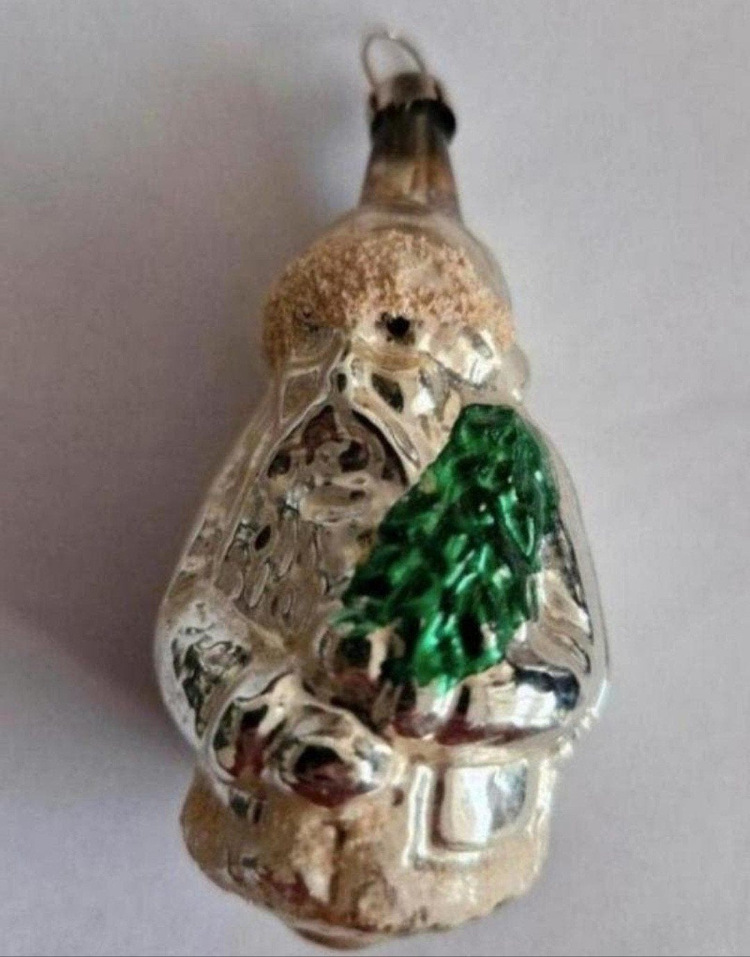 Oud Kerstfiguur Kerstman met Boompje, Ophalen of Verzenden