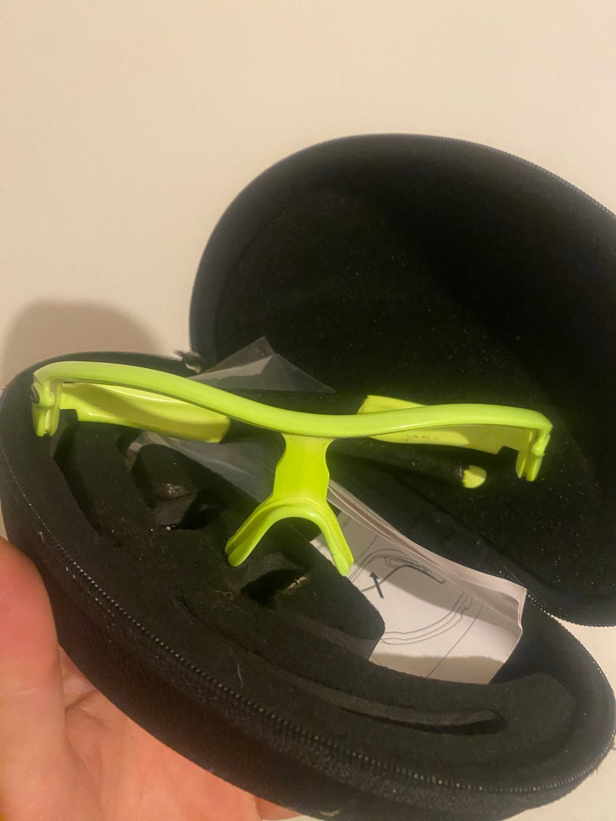 Oakley Radar XL 09-741 Retina Burn sportframe + etui, Ophalen, Gebruikt, Zonnebril, Geel