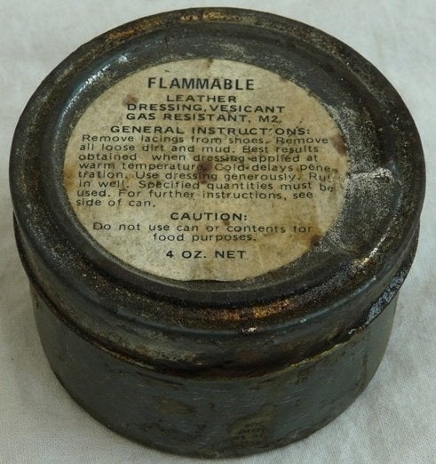 Leather Dressing, Vesicant Gas Resistant, M2, US Army, 1950s, Ophalen of Verzenden, Landmacht, Amerika, Overige typen