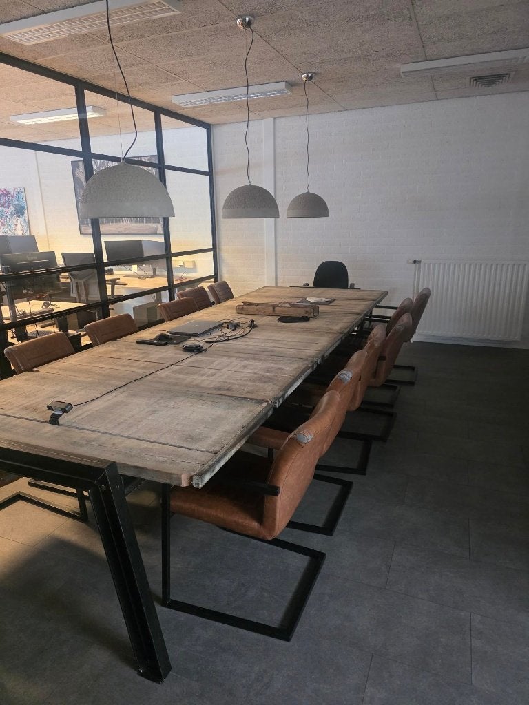 Prachtige grote tafel van steenschotten, 100 tot 150 cm, 200 cm of meer, Vijf personen of meer, Rechthoekig