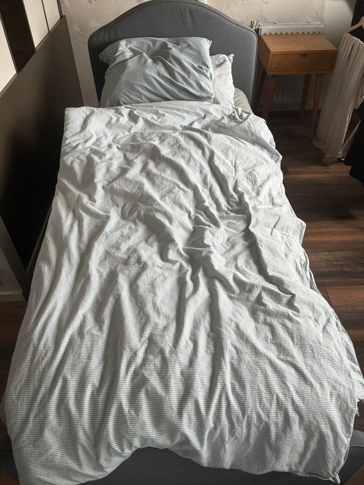 Eenpersoonsbed ikea Hauga inclusief matras, Ophalen, Eenpersoons, Wit, Dekbedovertrek