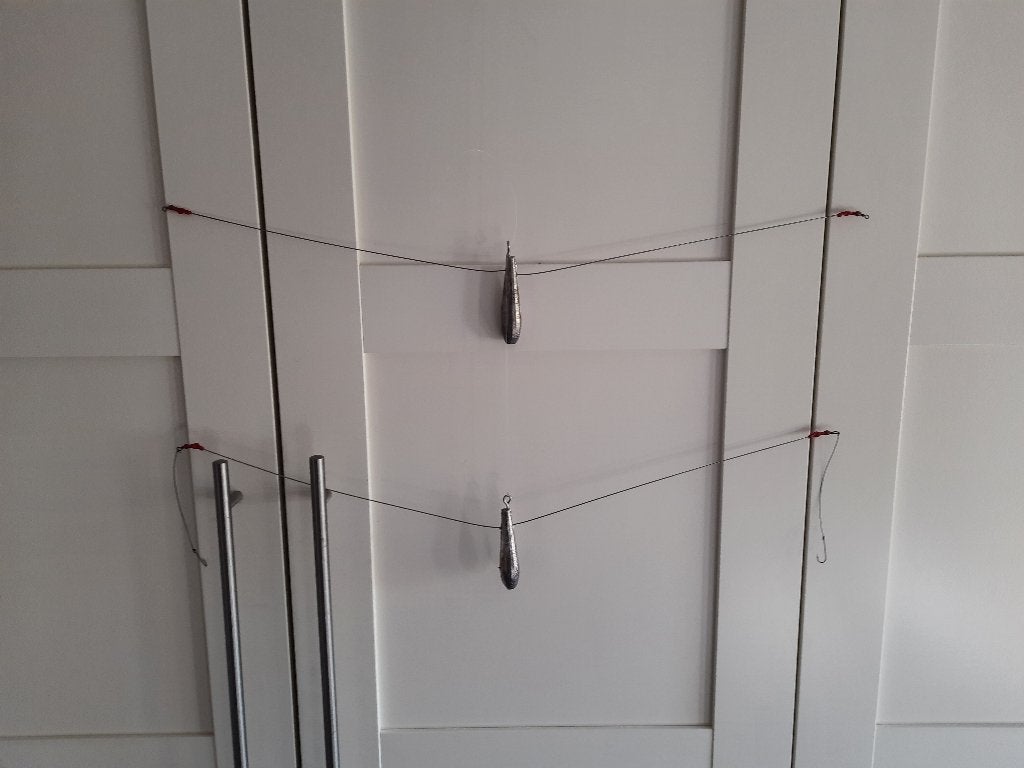 Te koop weegschaal met meegegoten lood 100/150/200 gr € 2,0, Ophalen of Verzenden, Nieuw, Dobber of Lood