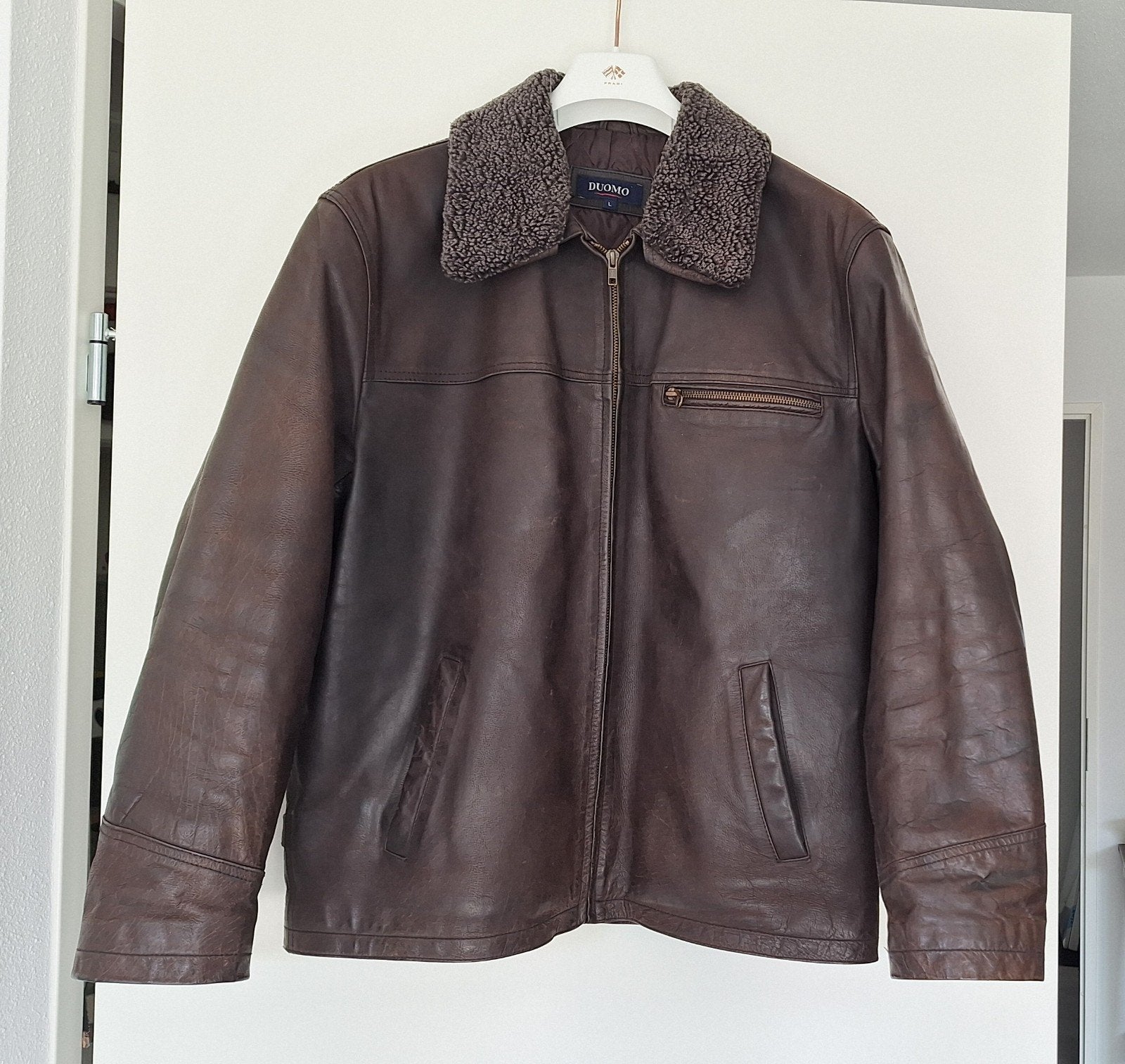 Donkerbruin leren jack, Maat 52/54 (L), Bruin, Ophalen of Verzenden, Zo goed als nieuw