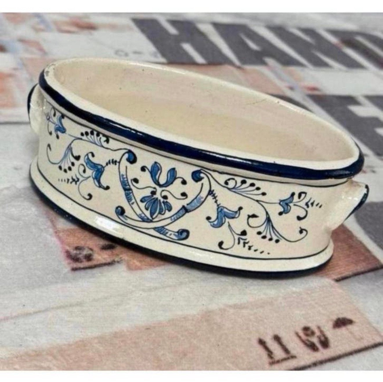 Vintage 20 x 10 CM Delftsblauw plantenbak klein delfts-blauw, Ophalen of Verzenden