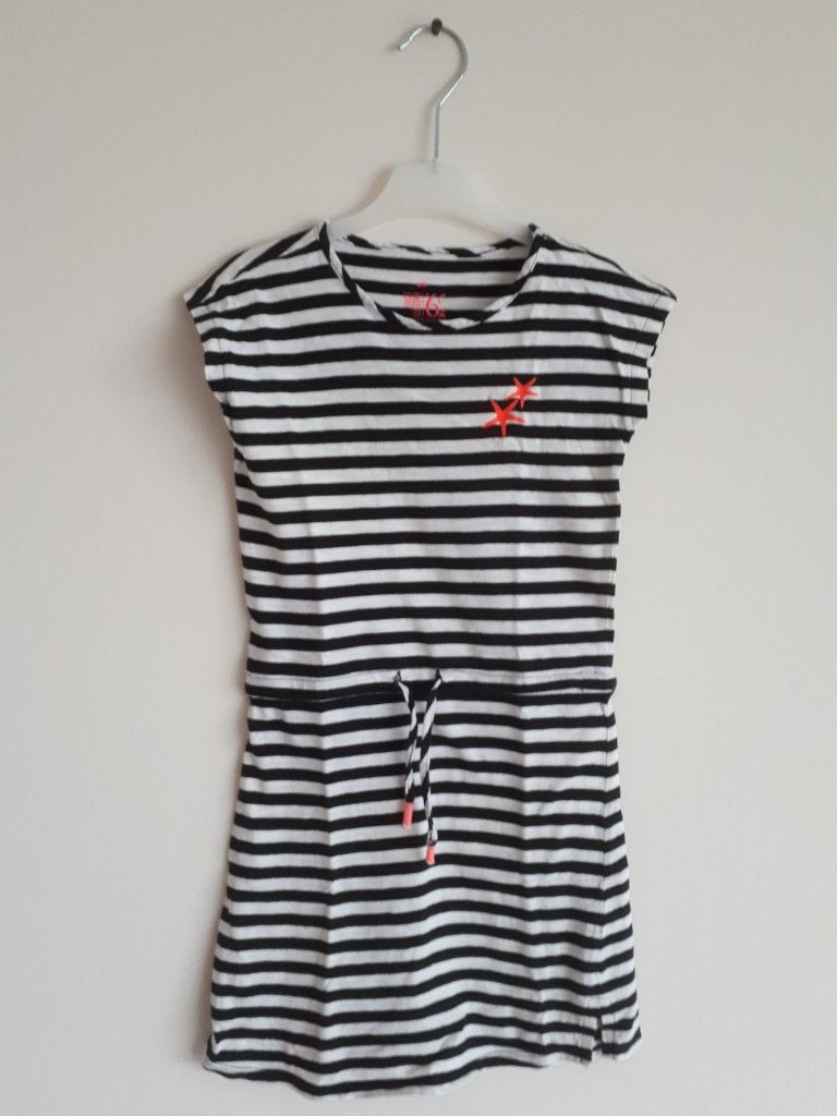 Zwart / wit gestreept zomerjurkje, Ophalen of Verzenden, Zo goed als nieuw, Meisje, Jurk of Rok