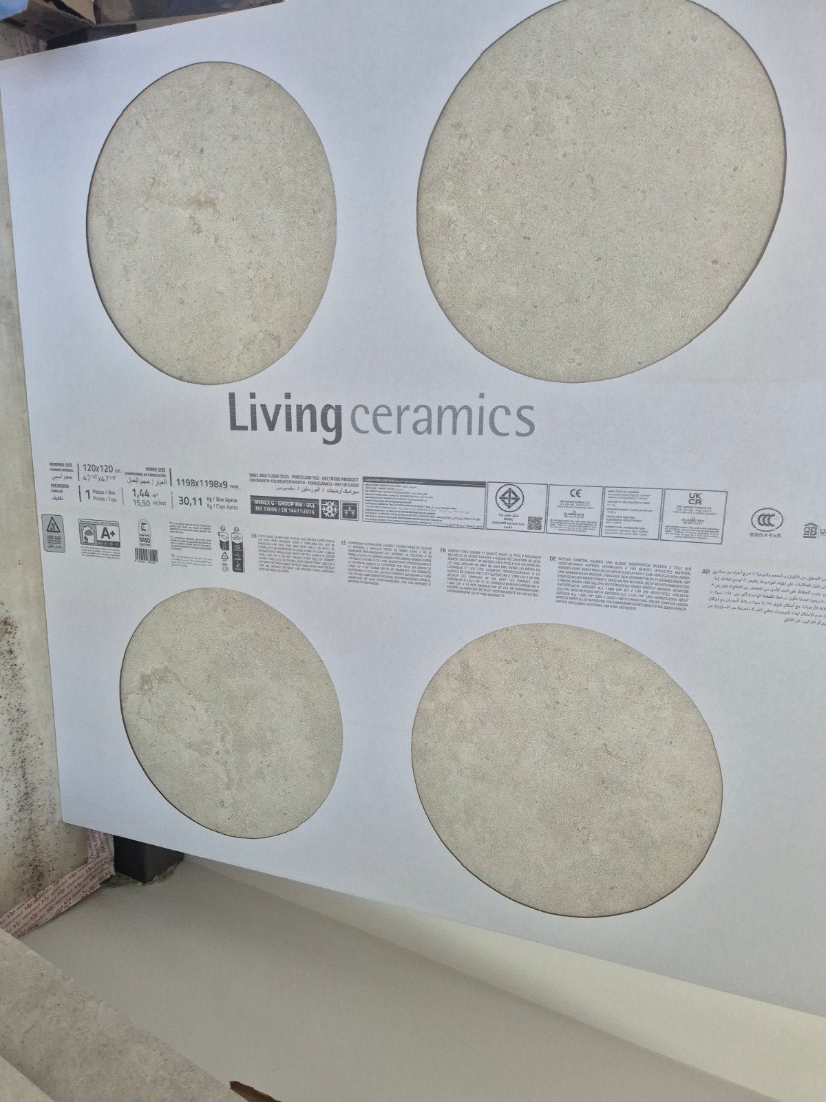 2 Vloer-/wandtegel 120x120 cm - Living Ceramics, 60 cm of meer, Nieuw, Ophalen of Verzenden, Minder dan 5 m²