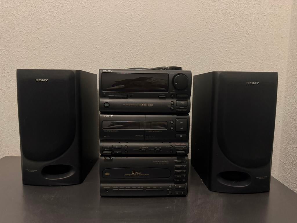 Sony MHC-C33 Mini Hi-Fi Component Systeem met 2 Speakers, Gebruikt, Cassettedeck, Ophalen of Verzenden, Microset