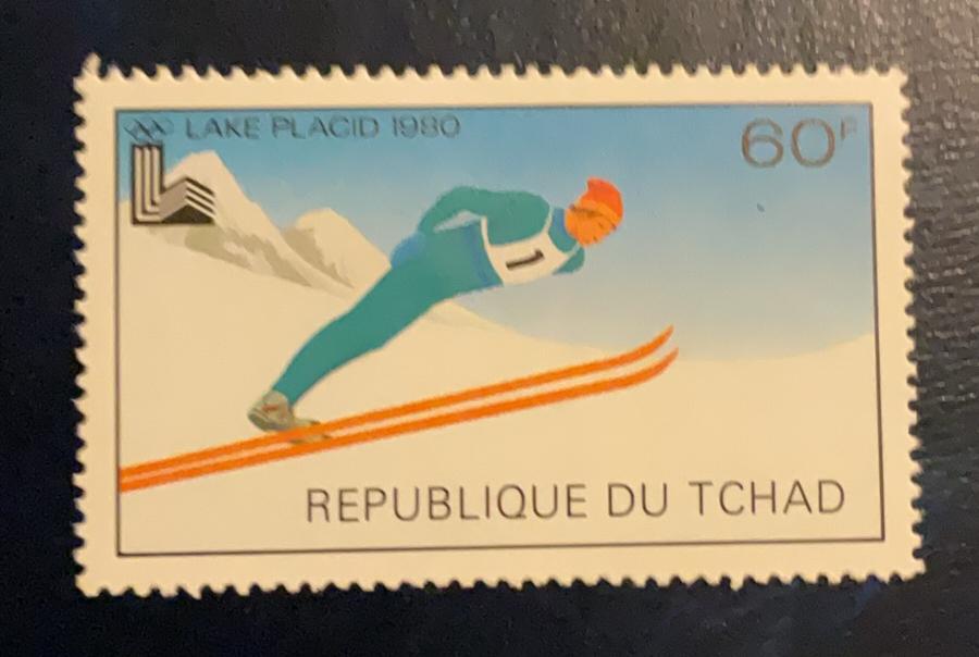 Tsjaad - Olympische Winterspelen 1980 schansspringen, Postzegels en Munten, Ophalen of Verzenden, Overige landen, Postfris