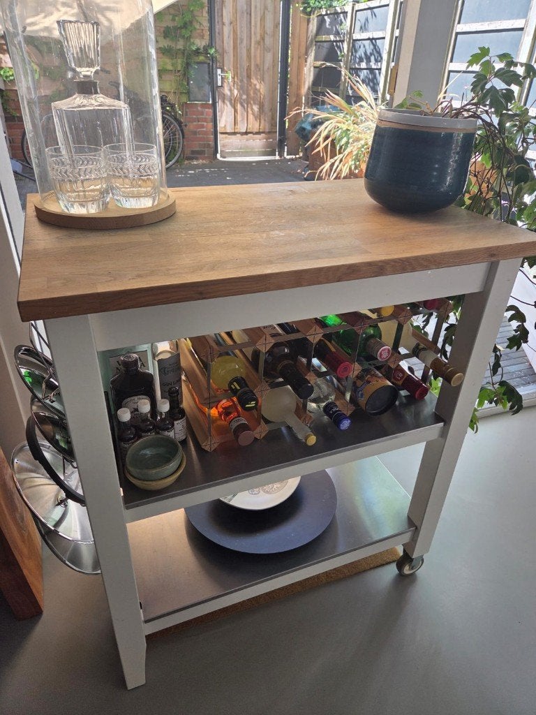 Leuke Ikea trolley aangeboden, Ophalen, Gebruikt, Hout, IKEA