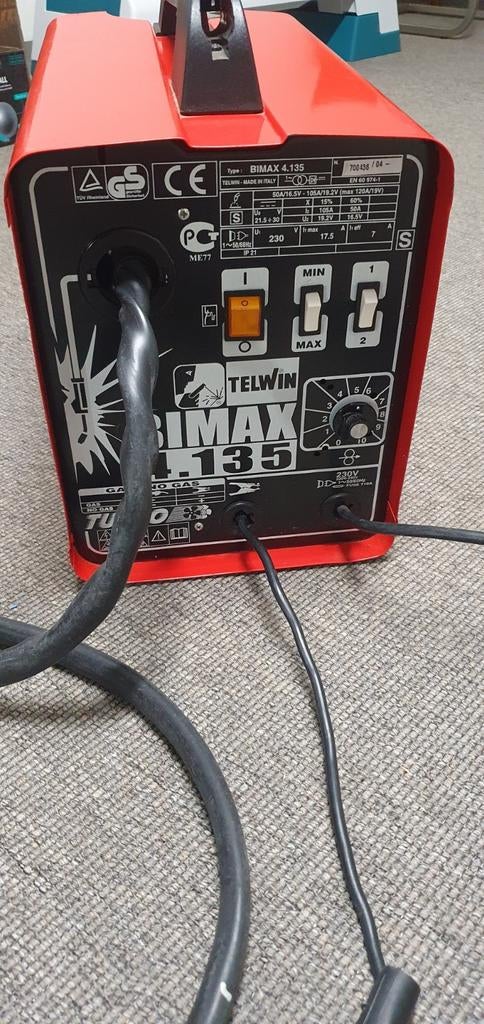 Lasapparaat Telwin Bimax 4.135 - MIG/MAG lasapparaat, Ophalen, Gebruikt, Minder dan 150 ampère, Co2