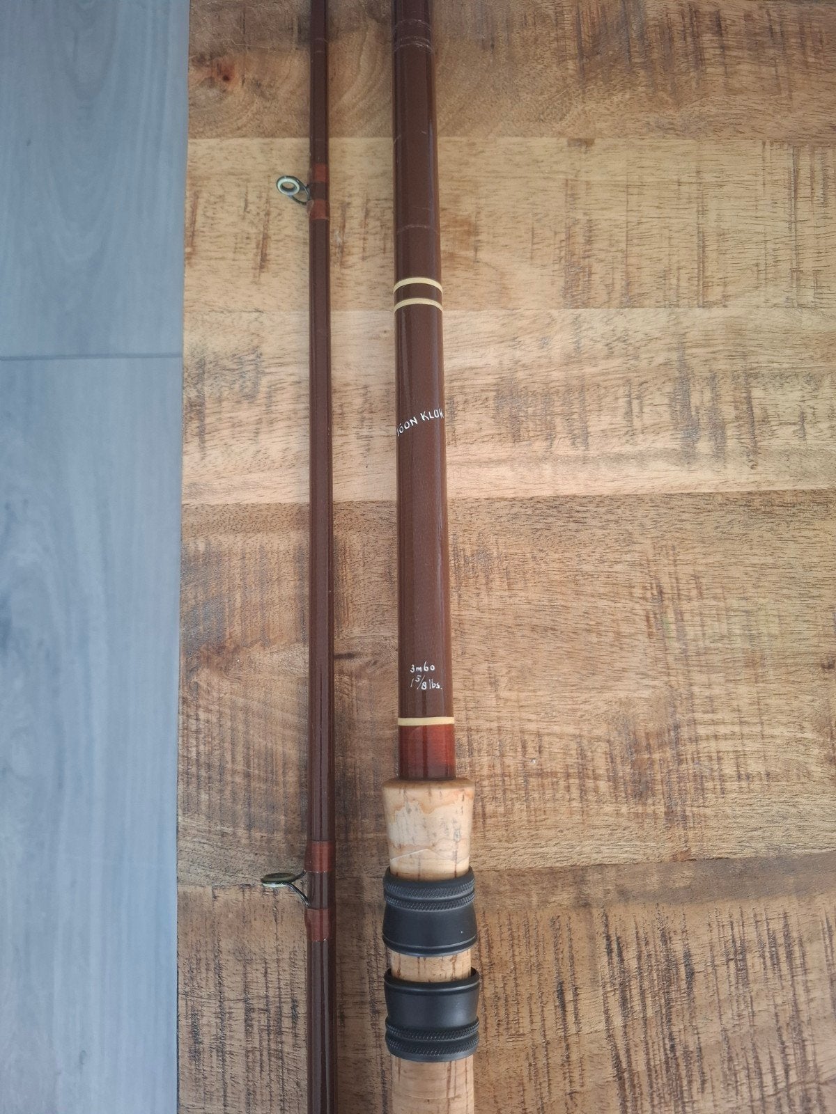 Te koop aangeboden penhengel Toon Klok 12ft glas, Ophalen, Gebruikt, Werphengel
