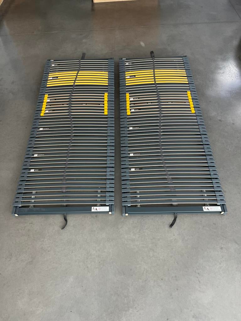 2 lattenbodems 90x220cm handverstelbaar - Bossflex 60, Ophalen, Zo goed als nieuw, Tweepersoons