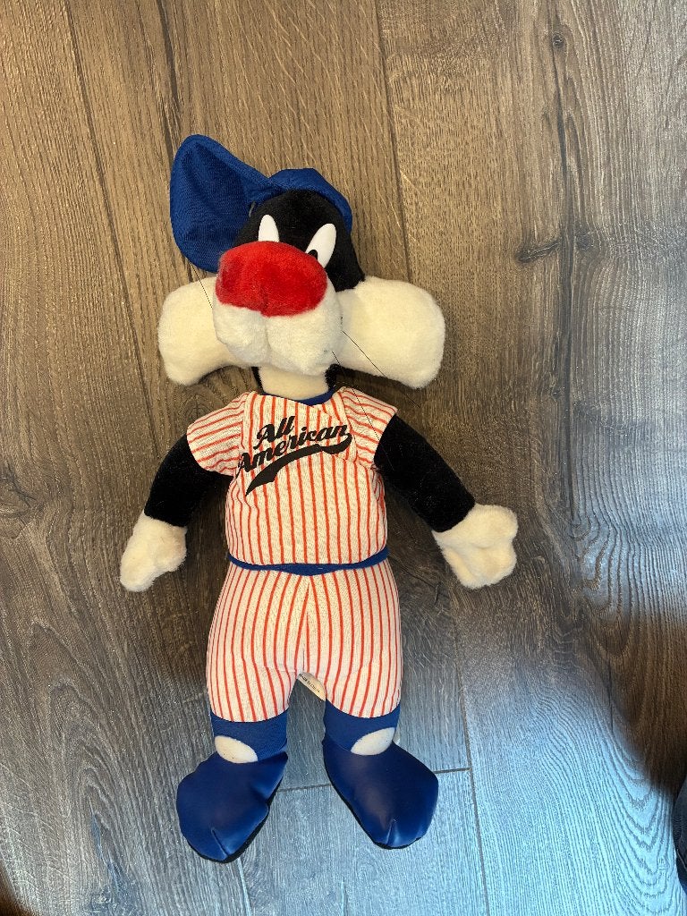 Looney Tunes - Sylvester "All American" honkbal knuffel, Overige merken, Overige karakters, Overige typen, Ophalen of Verzenden